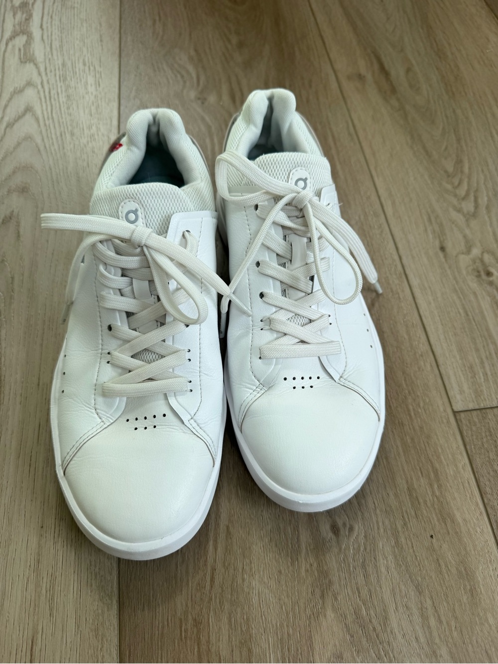 On Running White Leather Women's Lace-Up Sneakers
